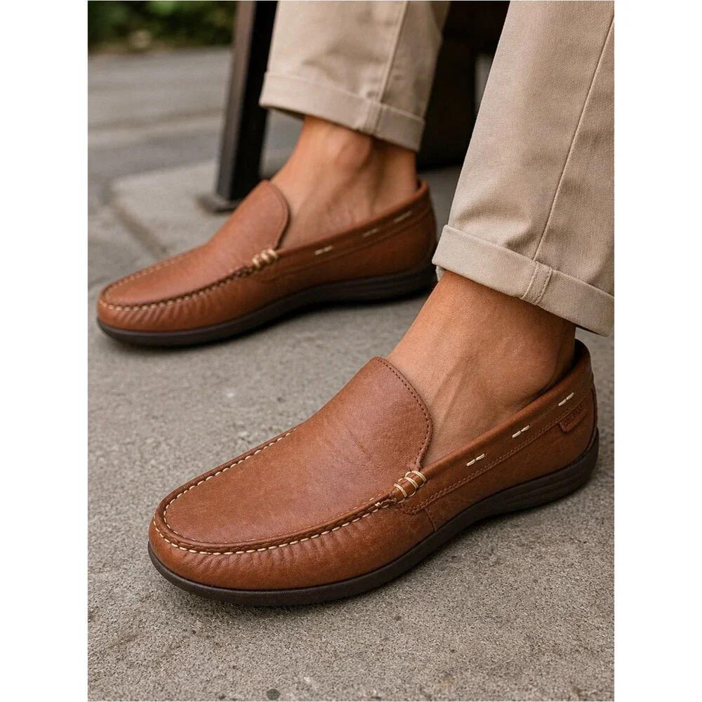 Cole Haan Motogrand Brown Leather Loafers Men’s 8M Comfort Slip On